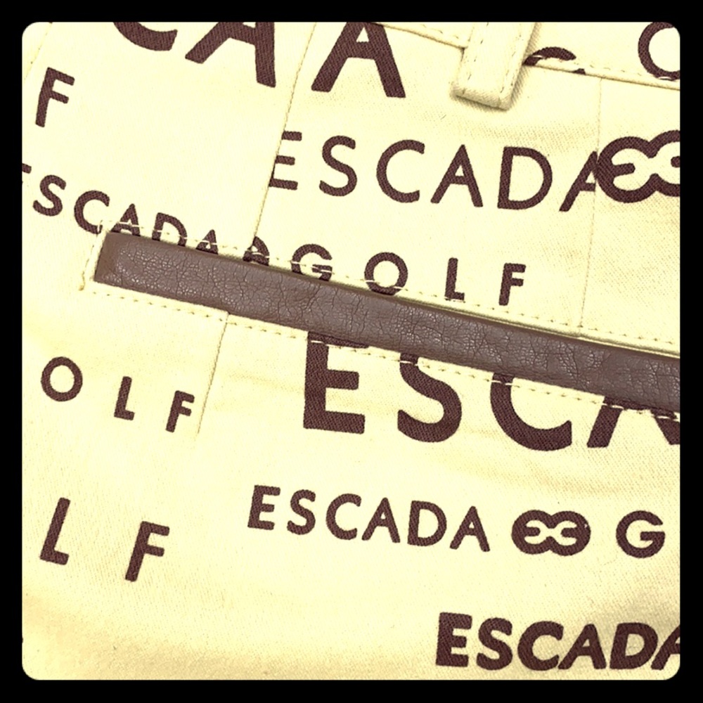 Escada Golf slant pocket trousers w/ logo pattern. - Picture 3 of 6
